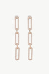 Rhinestone Chunky Chain Drop Earrings Rose Gold One Size Earrings - Tophatter Daily Deals