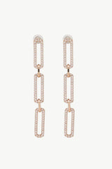 Rhinestone Chunky Chain Drop Earrings Rose Gold One Size Earrings - Tophatter Daily Deals