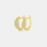 Moissanite 925 Sterling Silver Leaf Huggie Earrings Moissanite - Tophatter Daily Deals