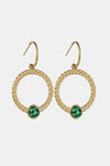 Malachite 18K Gold Plated Earrings Earrings - Tophatter Daily Deals