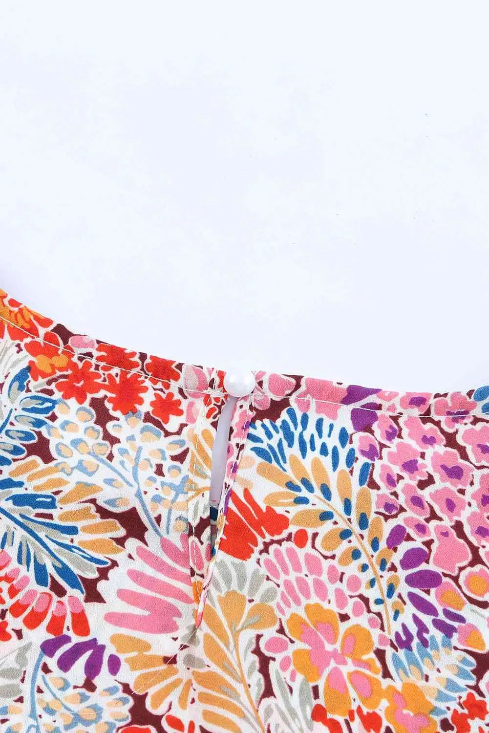 Floral Print Long Puff Sleeve Blouse Blouses - Tophatter Daily Deals