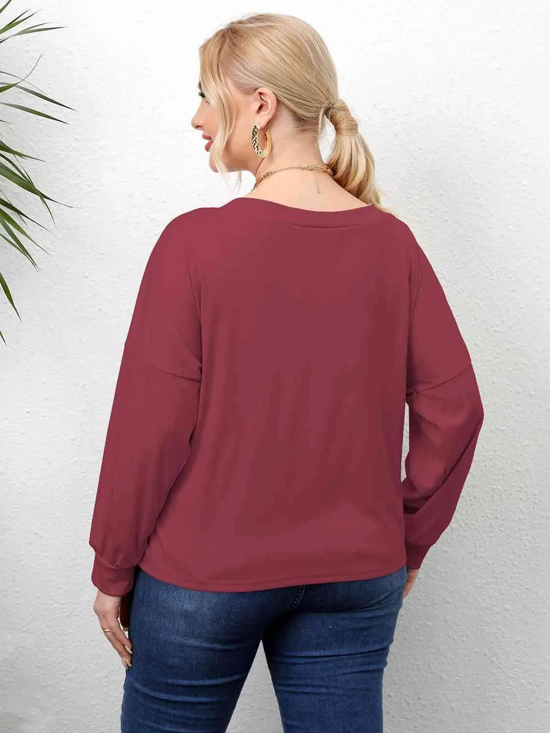 Plus Size Twisted Drop Shoulder T-Shirt Women's T-Shirts - Tophatter Daily Deals