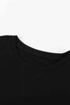 Color Block Side Slit Round Neck T-Shirt Women's T-Shirts - Tophatter Daily Deals