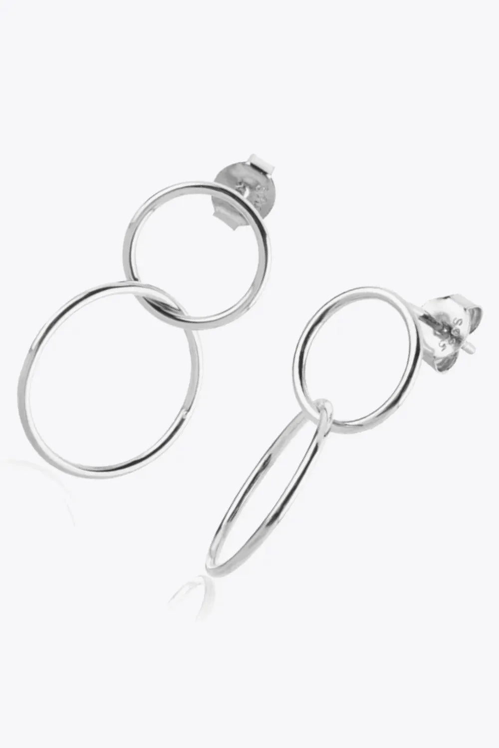 925 Sterling Silver Double Hoop Drop Earrings Earrings - Tophatter Daily Deals
