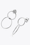 925 Sterling Silver Double Hoop Drop Earrings Earrings - Tophatter Daily Deals