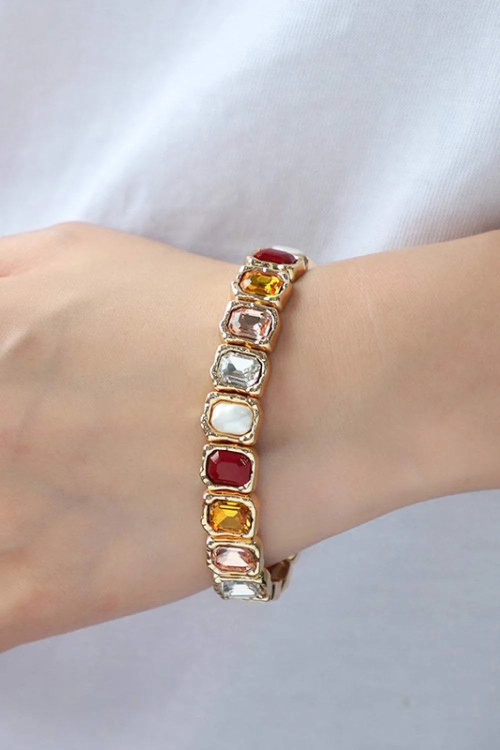 Glass Stone Alloy Bracelet Style B One Size Bracelets - Tophatter Daily Deals