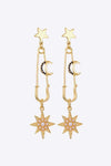 Inlaid Pearl Star and Moon Drop Earrings Earrings - Tophatter Daily Deals