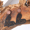 PU Leather Iron Hook Heart Earrings Earrings - Tophatter Daily Deals