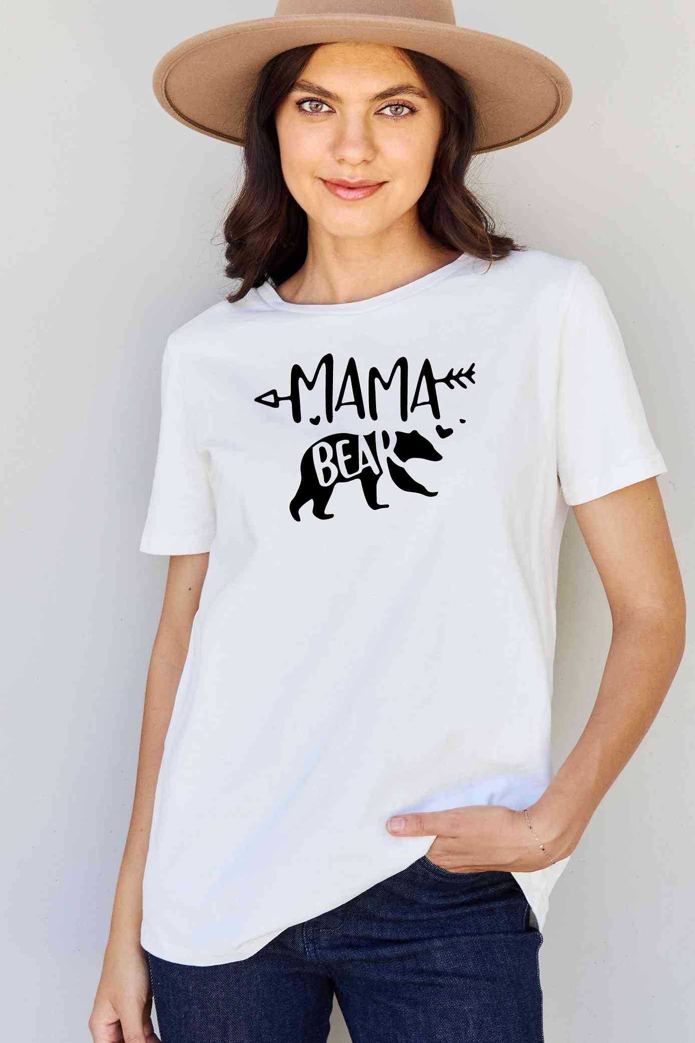 Simply Love Full Size MAMA BEAR Graphic Cotton T-Shirt Women's T-Shirts - Tophatter Daily Deals