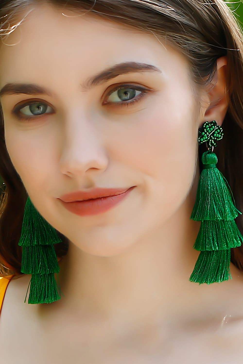 Shamrock Earrings with Tassel Earrings - Tophatter Daily Deals