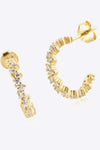 Inlaid Zircon C-Hoop Earrings Earrings - Tophatter Daily Deals