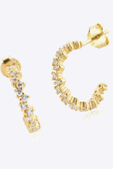 Inlaid Zircon C-Hoop Earrings Earrings - Tophatter Daily Deals