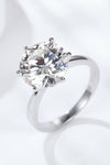 Platinum-Plated 5 Carat Moissanite Solitaire Ring Silver Moissanite - Tophatter Daily Deals