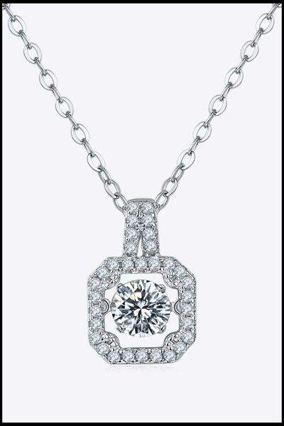 Adored Moissanite 925 Sterling Silver Necklace Moissanite - Tophatter Daily Deals