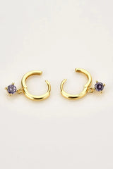 Inlaid Zircon Huggie Drop Earrings Earrings - Tophatter Daily Deals