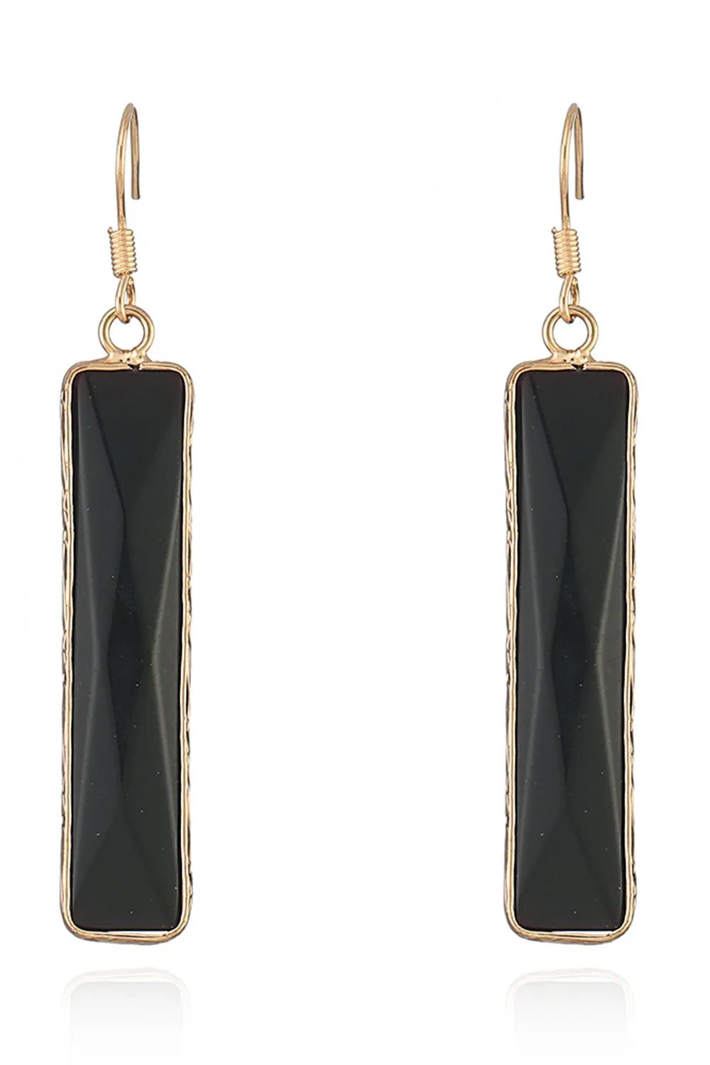 Natural Stone Drop Earrings Black One Size Earrings - Tophatter Daily Deals