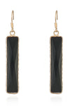 Natural Stone Drop Earrings Black One Size Earrings - Tophatter Daily Deals