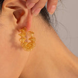 18K Gold-Plated Stainless Steel C-Hoop Earrings Earrings - Tophatter Daily Deals