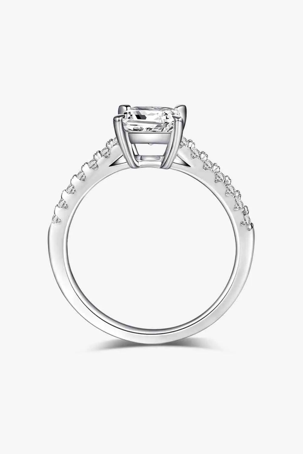 1.21 Carat Moissanite 925 Sterling Silver Side Stone Ring Moissanite - Tophatter Daily Deals