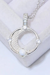 Inlaid Zircon and Natural Moonstone Pendant Necklace Moonstone - Tophatter Daily Deals