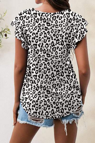 Printed Round Neck Short Sleeve T-Shirt Women's T-Shirts - Tophatter Daily Deals