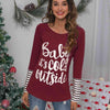 Slogan Graphic Striped Long Sleeve T-Shirt Women's T-Shirts - Tophatter Daily Deals