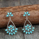 Artificial Turquoise Teardrop Earrings Earrings - Tophatter Daily Deals