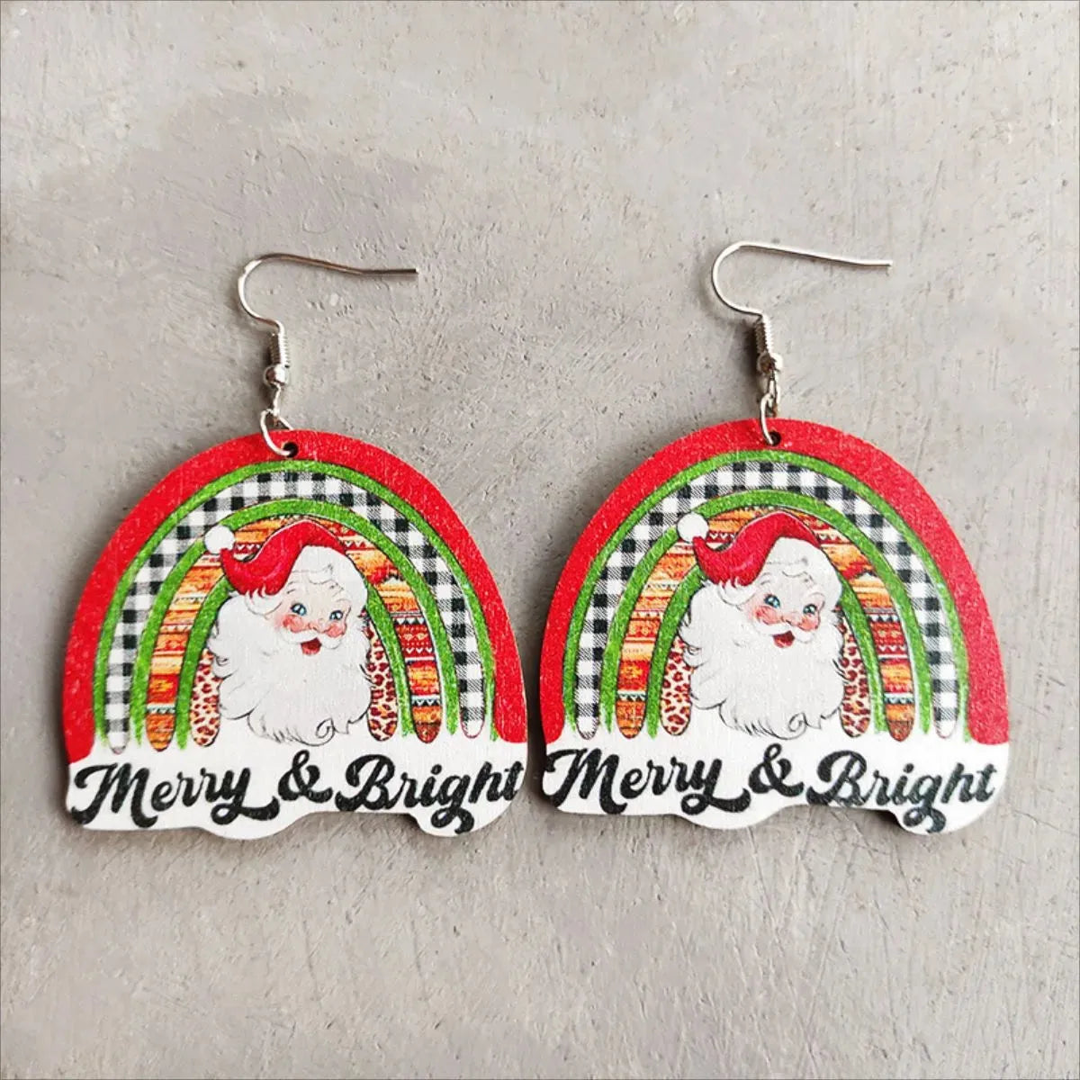 Christmas Themed Wood Dangle Earrings Style F One Size Earrings - Tophatter Daily Deals