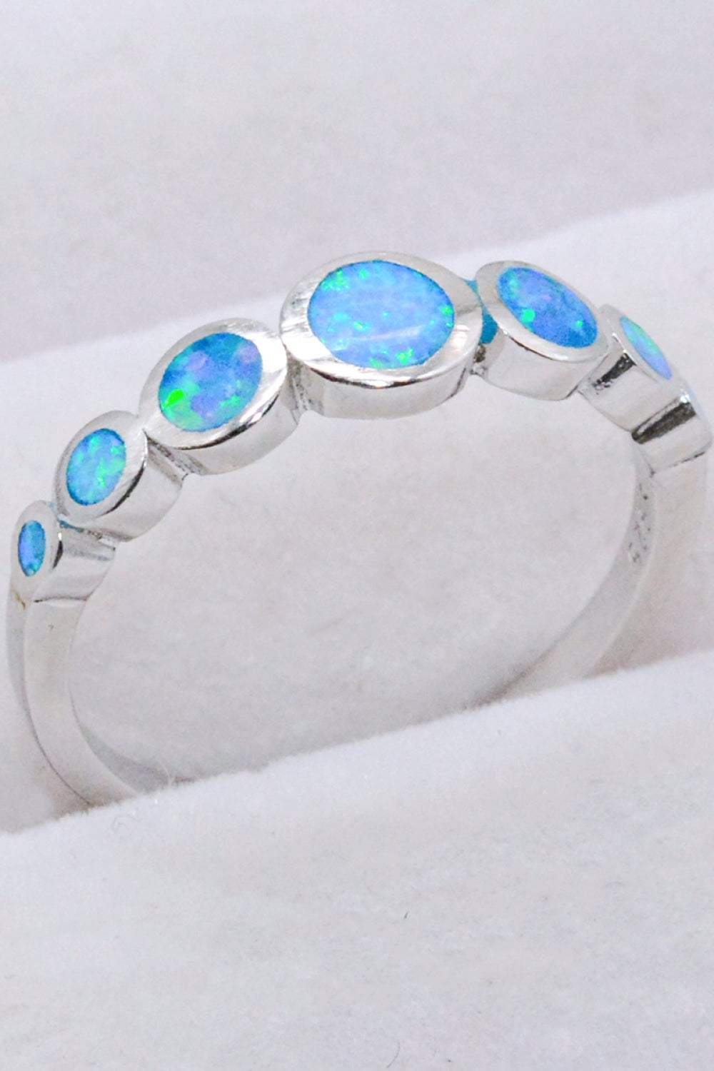 925 Sterling Silver Multi-Opal Ring Opal - Tophatter Daily Deals