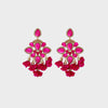 Flower Shape Rhinestone Alloy Dangle Earrings Fuchsia Pink One Size Earrings - Tophatter Daily Deals