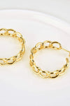 Chain C-Hoop 925 Sterling Silver Earrings Earrings - Tophatter Daily Deals