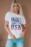 PARTY IN THE USA Round Neck Cuffed Tee Women's T-Shirts - Tophatter Daily Deals
