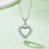 Moissanite 925 Sterling Silver Heart Pendant Necklace Silver One Size Moissanite - Tophatter Daily Deals