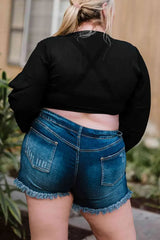 Plus Size Tie Front Crop Top Blouses - Tophatter Daily Deals