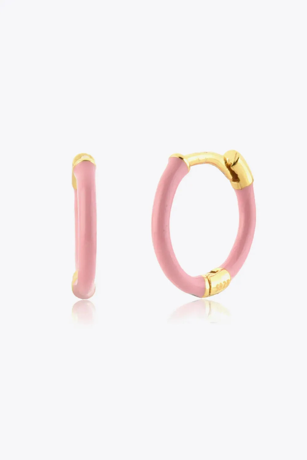 925 Sterling Silver Huggie Earrings Dusty Pink One Size Earrings - Tophatter Daily Deals