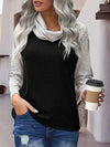 Striped Turtleneck Long Sleeve T-Shirt Black Women's T-Shirts - Tophatter Daily Deals