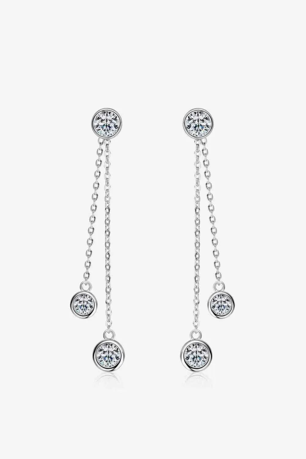 2.6 Carat Moissanite 925 Sterling Silver Earrings Silver One Size Moissanite - Tophatter Daily Deals