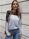 Lace Long Sleeve Round Neck Tee Women's T-Shirts - Tophatter Daily Deals