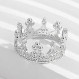 Crown Shape Zircon 925 Sterling Silver Ring Rings - Tophatter Daily Deals