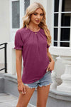 Round Neck Flounce Sleeve T-Shirt Women's T-Shirts - Tophatter Daily Deals