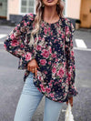 Smocked Round Neck Flounce Sleeve Blouse Blouses - Tophatter Daily Deals