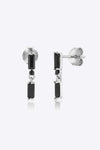 Zircon 925 Sterling Silver Drop Earrings Silver Black One Size Earrings - Tophatter Daily Deals