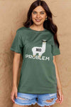 Simply Love Full Size NO PROBLEM Graphic Cotton Tee Women's T-Shirts - Tophatter Daily Deals