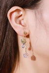Center Of Attention Drop Earrings Gold Purple One Size Earrings - Tophatter Daily Deals