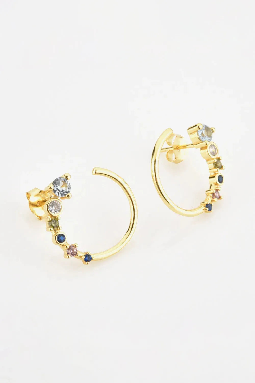 18K Gold-Plated 925 Sterling Silver C-Hoop Earrings Earrings - Tophatter Daily Deals