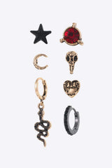 7-Piece Mismatched Earrings Multi One Size Earrings - Tophatter Daily Deals
