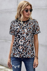 Leopard Print T-Shirt White Leopard Women's T-Shirts - Tophatter Daily Deals
