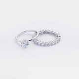 2 Piece Zircon 925 Sterling Silver Ring Rings - Tophatter Daily Deals