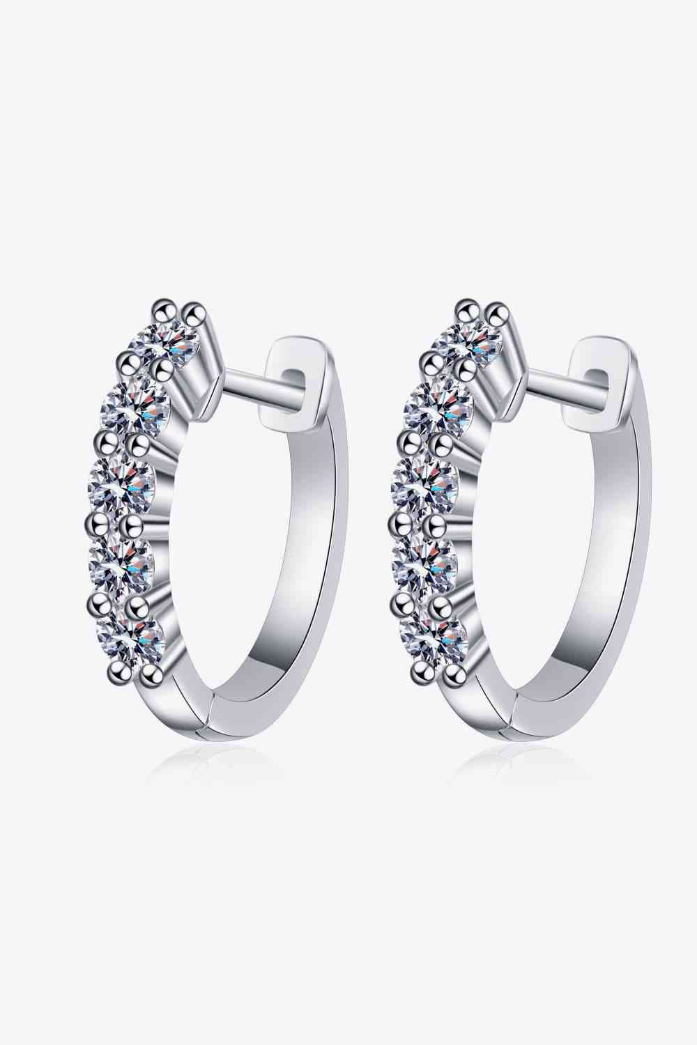 1 Carat Moissanite Hoop Earrings Silver One Size Moissanite - Tophatter Daily Deals