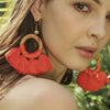 Tassel Cotton Cord Rattan Dangle Earrings Red Orange One Size Earrings - Tophatter Daily Deals